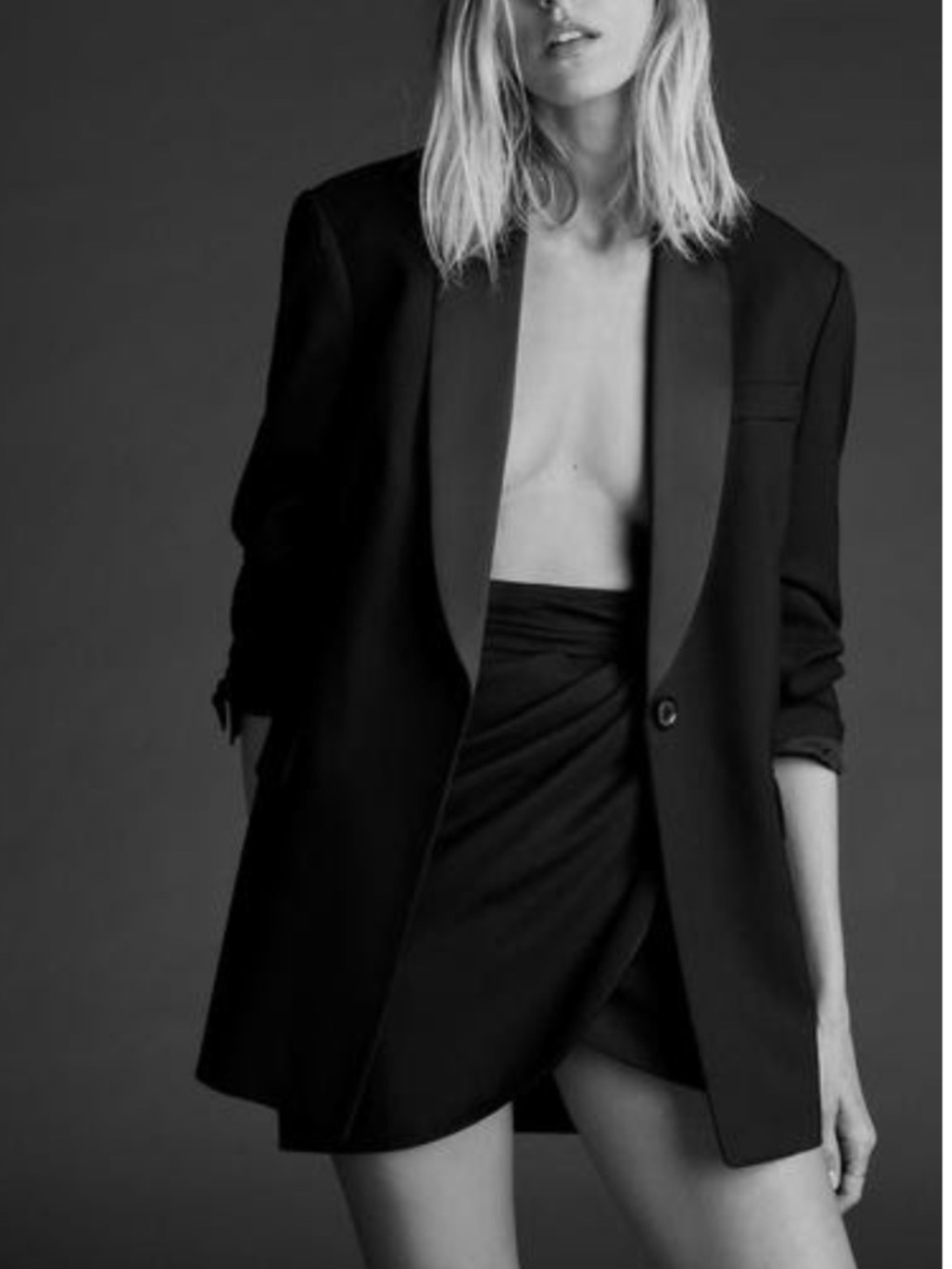 Zara Draped Mini Skirt in Black
